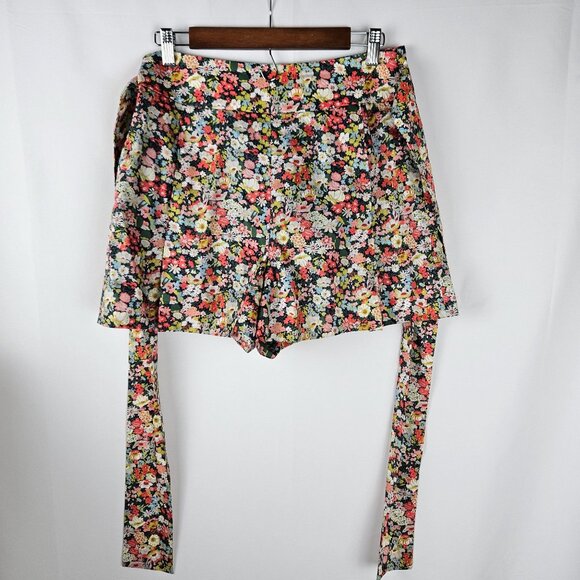 J. Crew Liberty Thorpe Floral High Rise Tie Waist Shorts Size 8 - Picture 5 of 16